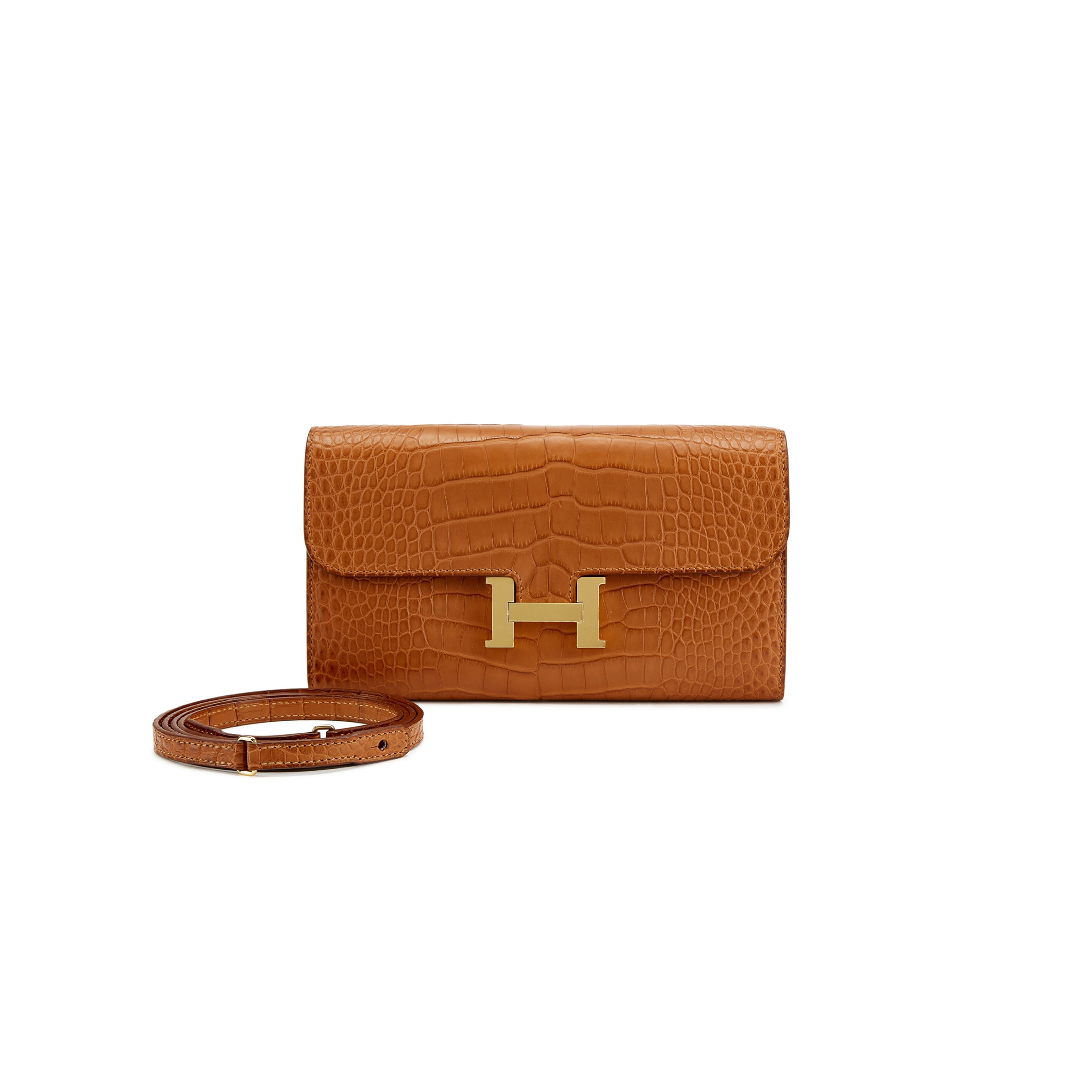 H**mes master gold matte alligator constance-to-go gold hardware 436572 (20.5*13*3cm)